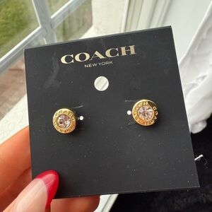 Coach Gold Open Circle Stud Earrings